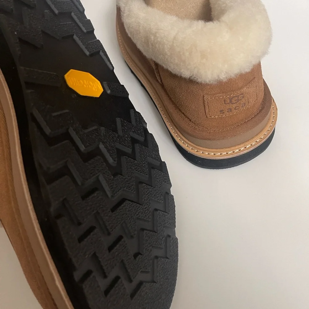 UGG x SACAI Tan Shearling Loafers - Chestnut - Picture 14 of 16